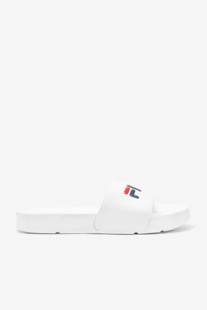 FILA Drifter Slides White / Navy / Red,Mens Shoes | CA.UASFOC803